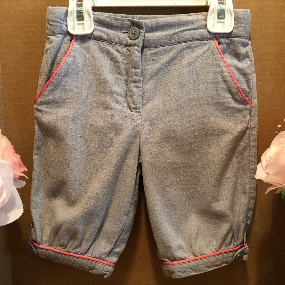 Janie and Jack Piped Twill Knicker 2T Gray